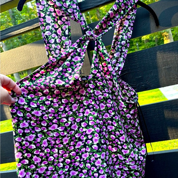 NWT ZARA Floral Sleeveless Blouse Tank Top Size XS - Picture 4 of 5